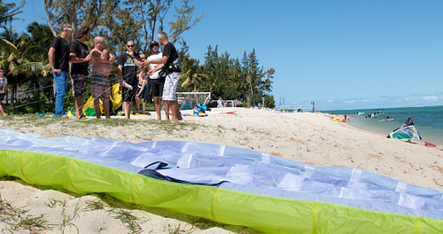 F-One’s kite designer, Robert Graham, takes time to explain the details of tuning the new Diablo foil kite.